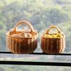 Woven Basket Storage Basket Flower Basket Artificial Rattan Hand Woven Basket for Kitchen Living Room