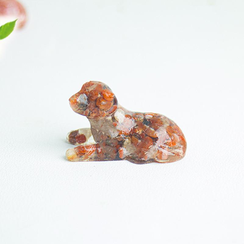 White Crystal Resin Dog Statue With Modern Design For Living Room Decor Gift