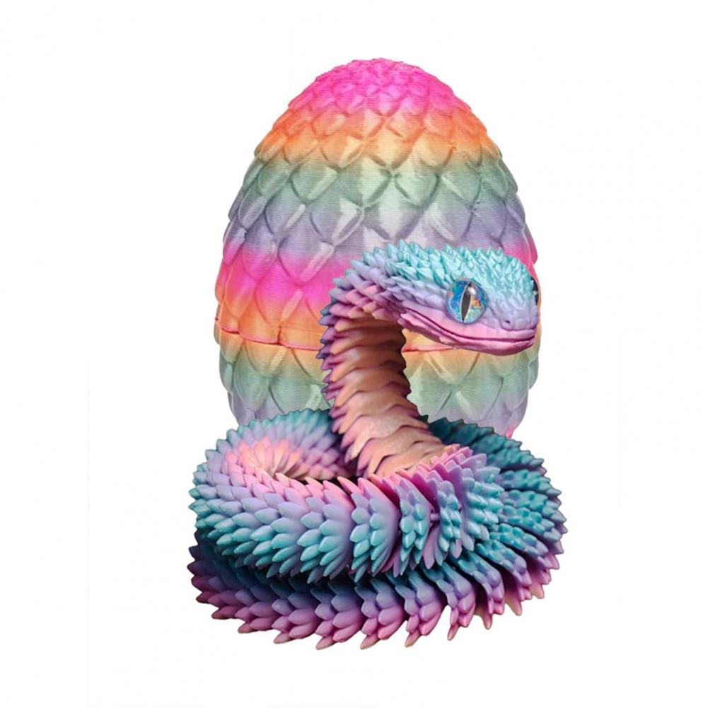 

30cm 3D Printed Snake Toy Articulated Snake Ornament Egg With Snake Inside Flexible Fidget Toy For Desk Decoration Stress Relief