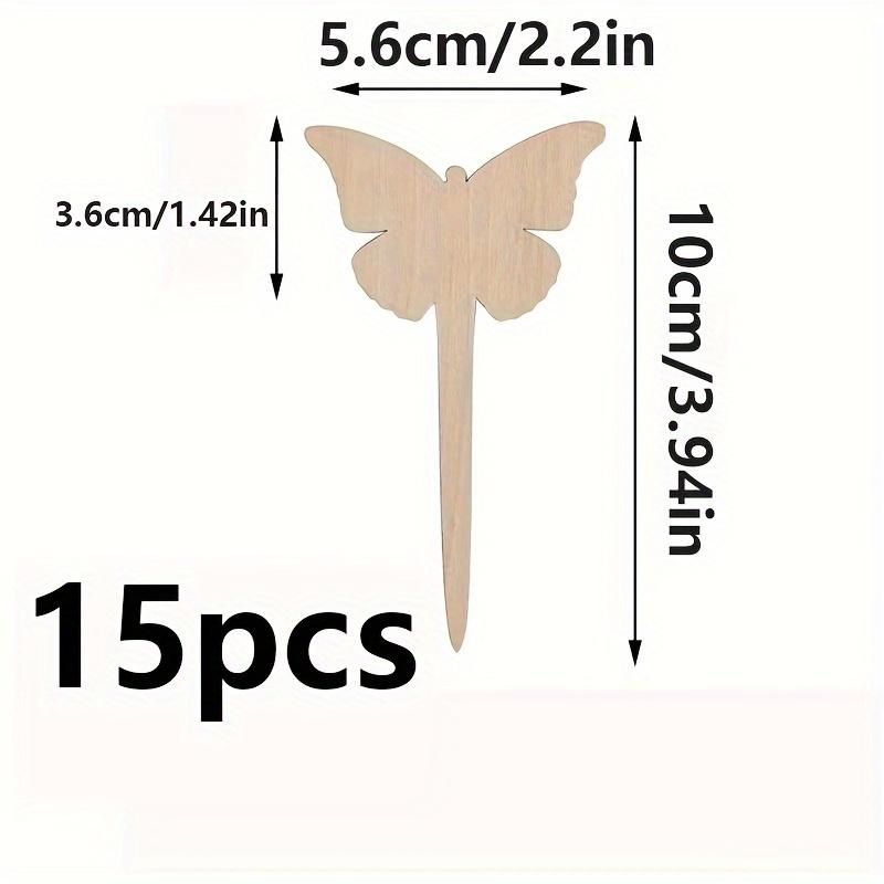 

15/20pcs Wooden garden flower Butterfly Poplar multi-signature signage Wholesale Meat label Micro-landscape signage DIY plug