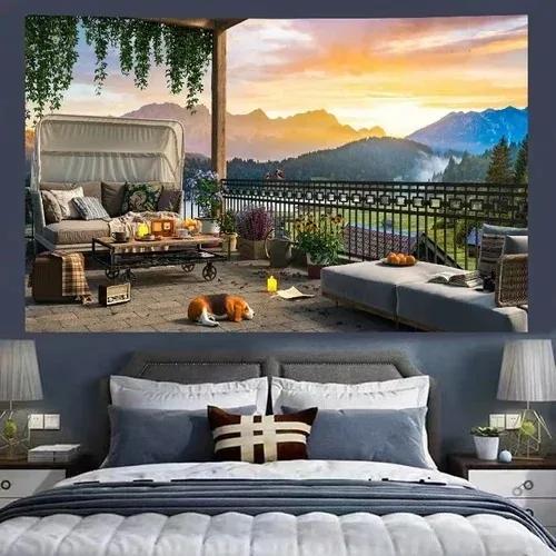 Retro Cozy Cabin Background Tapestry Bedroom Living Room Tapestry Home Wall Decoration Tapestry