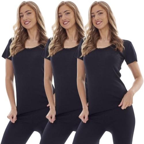 Heatforce Womens/Ladies Short-Sleeved Thermal Top (Pack of 3)