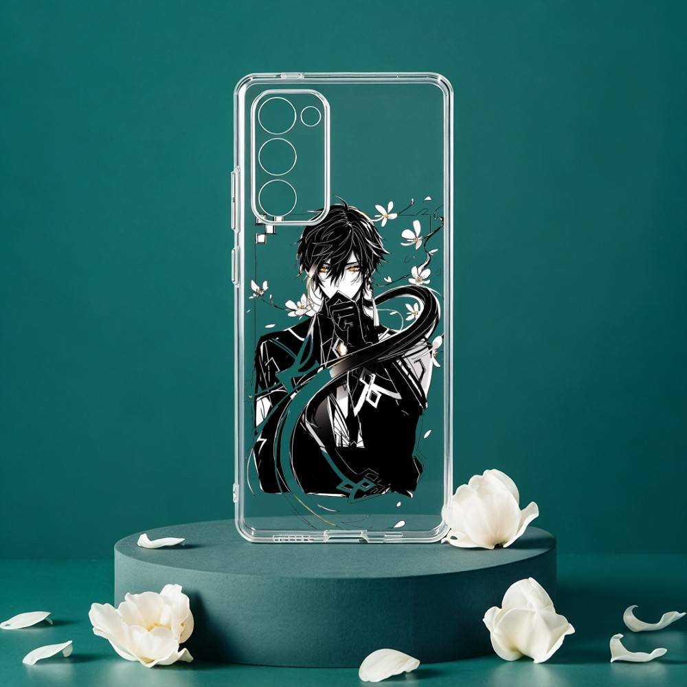 Custodia per Telefono Zhongli Genshin Impact Per Samsung Galaxy S24 S25 S23 S22 S21 Plus S24 S25 Custodia Trasparente