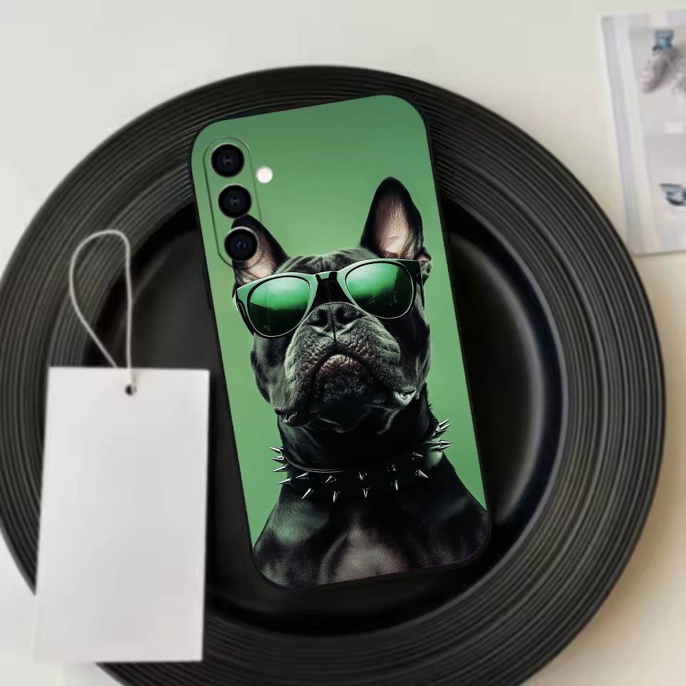 French Bulldog Dog Pet  Phone Case For Samsung Galaxy A73,A72,A71,A70,A53,A52,A51,Soft Silicone Black Cover