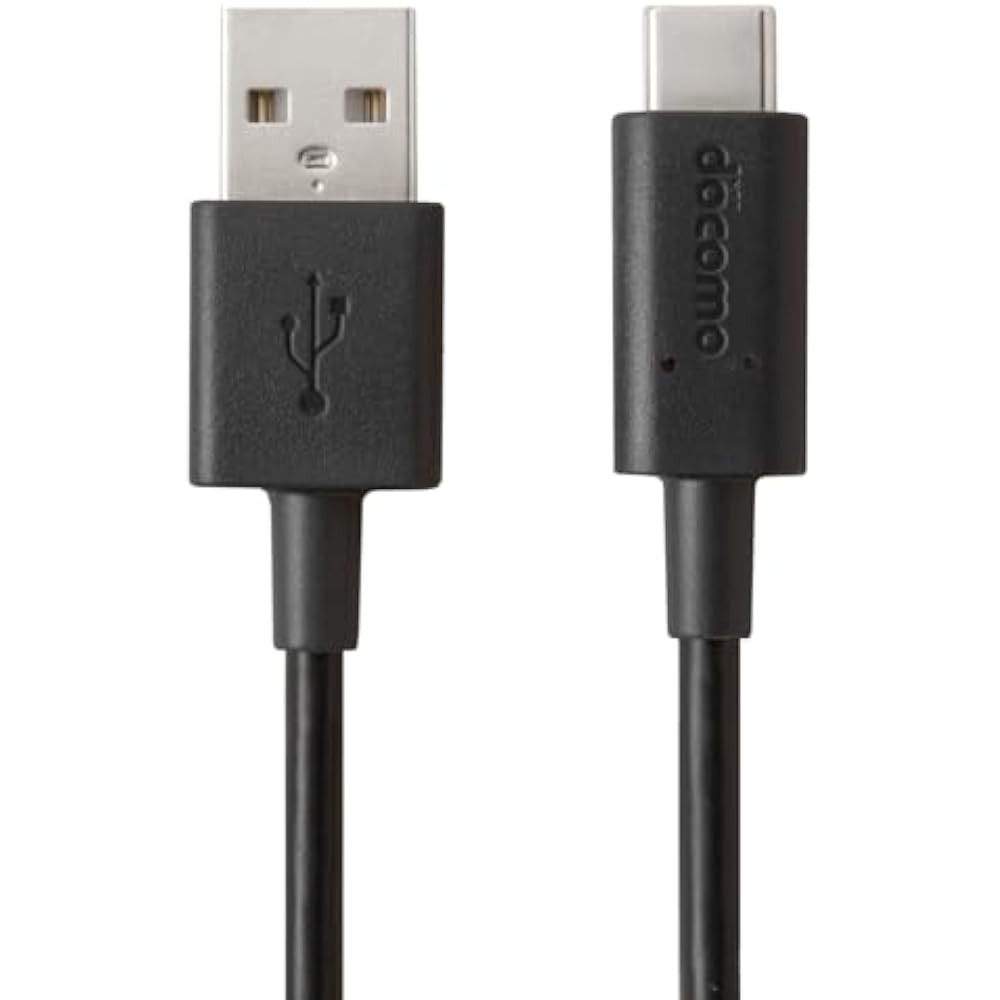 Docomo Genuine USB Cable A To C 02 1.5m Black AHD59268 Charging Data Transfer Abnormal Temperatur...