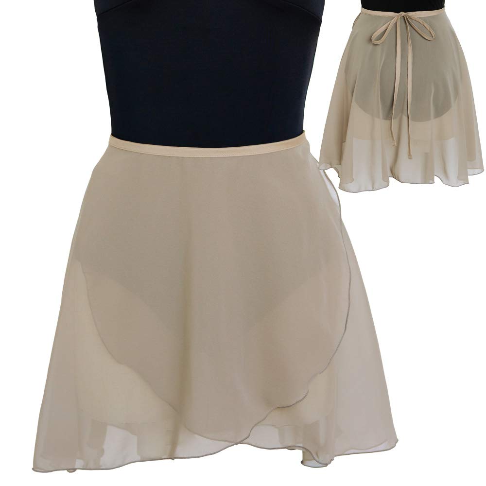 Ballet Sayori Ballet Skirt for Adults and Juniors Mocha Gray Wrap with Ribbon Made In Chiffon Ballet Dance Wrap Skirt [Special Color Skirt]
