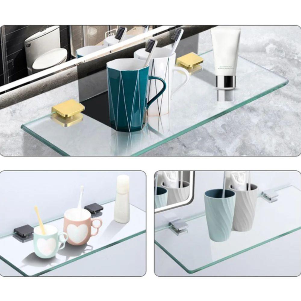 Glass Clamps Wall Mount Shelf Wall Mount Shelf Glass Clamps Glass U Clip  Bathroom Shelves
