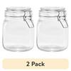 2 Pack Airtight Glass Storage Jars Lock Lid Canisters Coffee Beans Cereal Pasta Spices Dry Foods Kitchen Organization