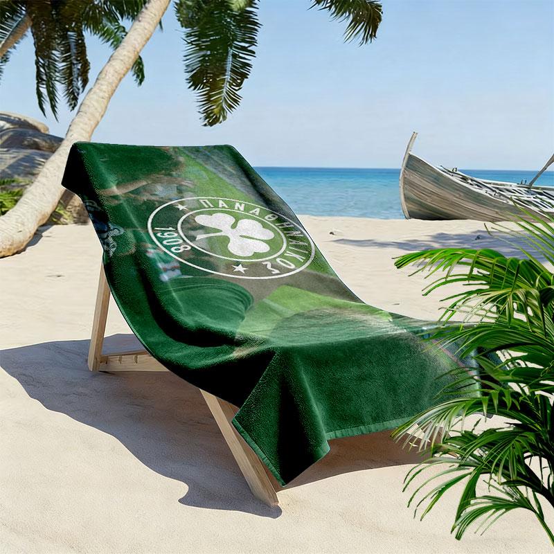 Panathinaikos FC Print Strandtuch, Großes Weiches Schnelltrocknendes Handtuch für Strand Camping Schwimmen