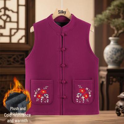 SIFONE Women's Winter New Chinese Style Embroidered Vest
