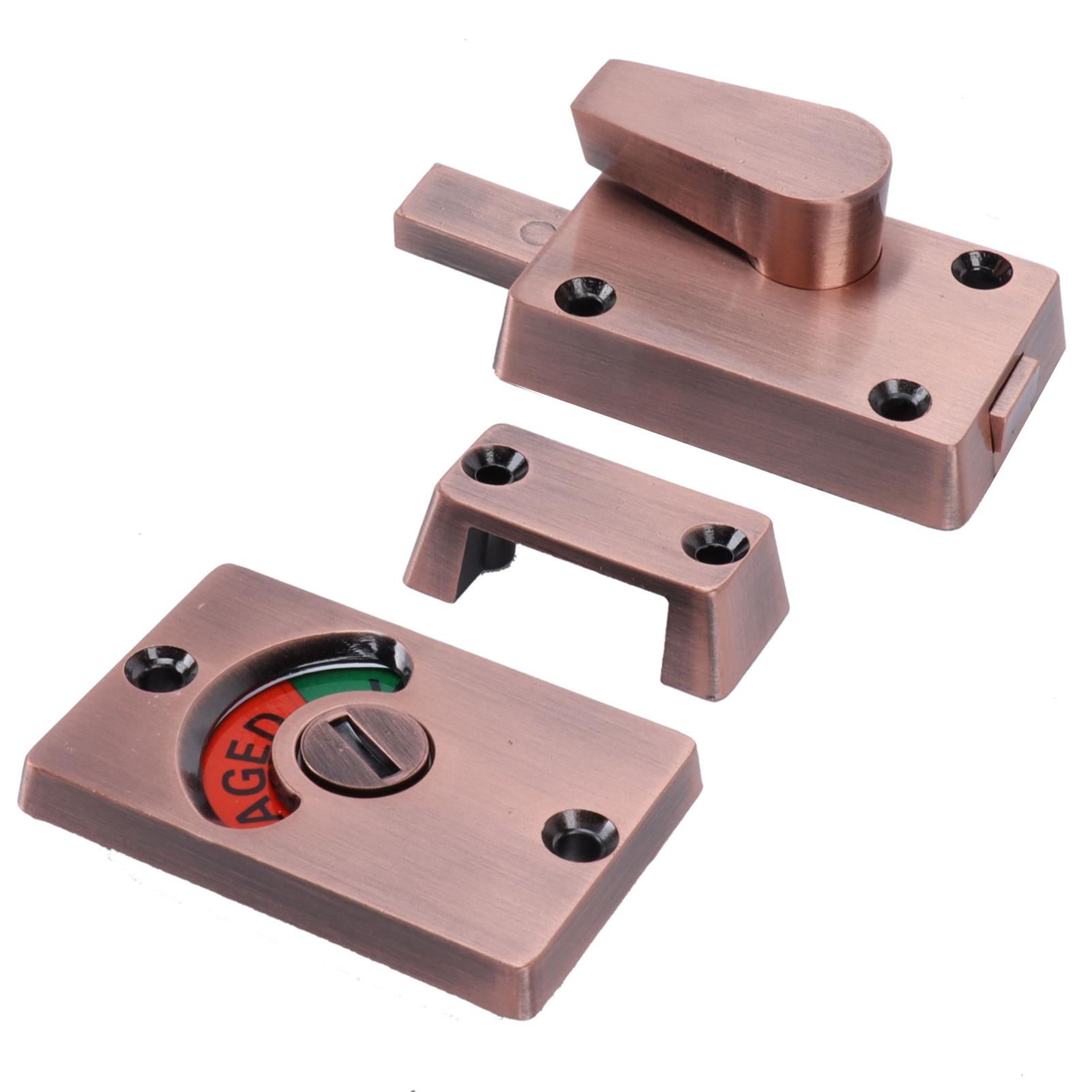 

Partition Door Lock with Handle Public Toilet Restroom Bolt Lock Indicator Accessory