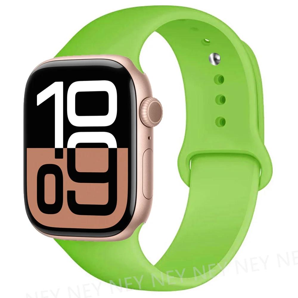 Silicone Band For Apple Watch Straps Ultra 2 49mm 45mm 44-40mm 41mm Sport Bracelet Apple Watch Series 10 42mm-46mm 8 7 6 5 SE 9