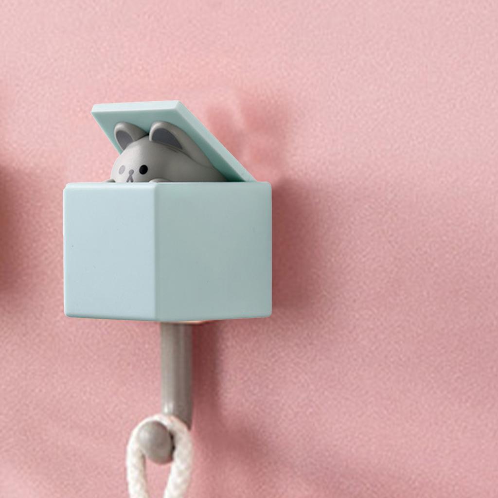 Cute Animal Hook Adhesive Coat Hook Wall Mount 3.3lb Bearing Capacity Key Hook for Clothes Scarf Hat Towel Bag