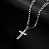 ELEGANT Silver CROSS with Chain Men' Chain Armored Italian Cross