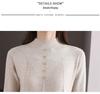 2025 Women's Elegant Half-High Collar Wool Knit Dress for Autumn and Winter