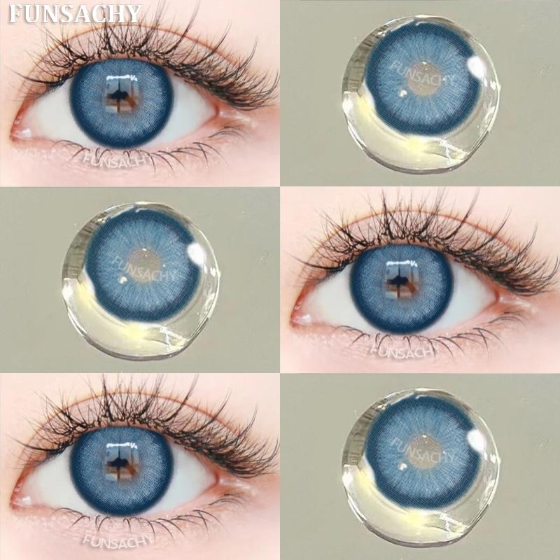FUNSACHY 1 pár přírodně hnědých kontaktních čoček pro oči velké černé oči čočky korejská krása šedé zornice módní barevné oční kontakty