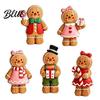 Holiday Tabletop Decor Cartoon Gingerbread Wooden Ornament Double-sided Printed Desktop Figurines Style Decorative Craft for Home And Party Display