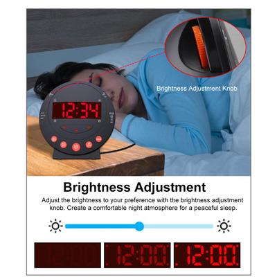 Vibrationswecker mit LED-Anzeige, 2 Weckzeiten, Schlummerfunktion, Starke Vibration und Blinklicht für Schwerhörige, DF, Ältere, Dual-USB-Lader