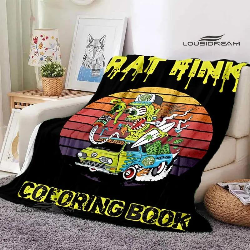 Tales of the Rat Fink Anime Blanket Picnic Blanket Flannel Soft and Comfortable Home Travel Blanket Bed Blanket Birthday Gift