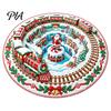 Holiday Welcome Rug for Entryway Round 3D Christmas Rug, Vortex Optical Illusion Area Santa Snowman Staircase Versatile Mat Depth Pattern, Non-slip