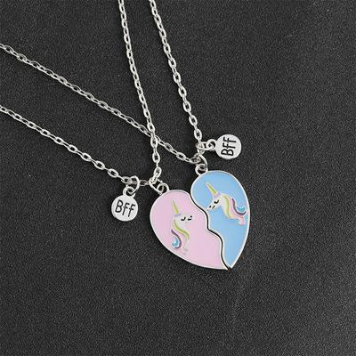 Best Friends Necklace Broken 2 Pcs Unicorn Love Stitching Friendship Necklaces