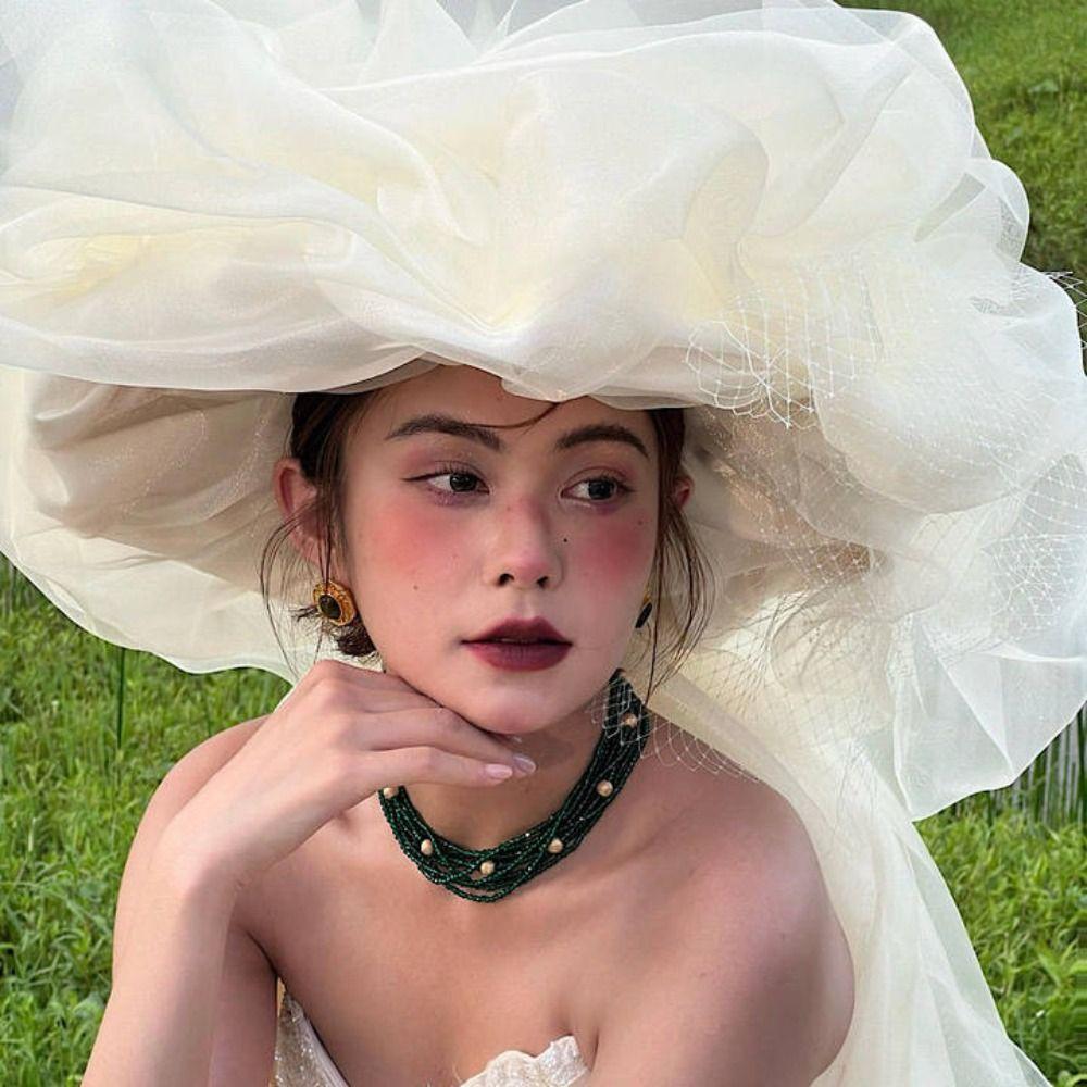 Plus Size Bride Headdress Luxury Wedding Headwear New Arrival Bridal Hats  for Women