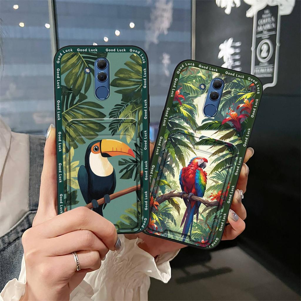 Cartoon Soft Case Phone Case For Huawei Mate 20 Lite Back Cover Protective Card Slot Silicone Shockproof Anti-dust TPU