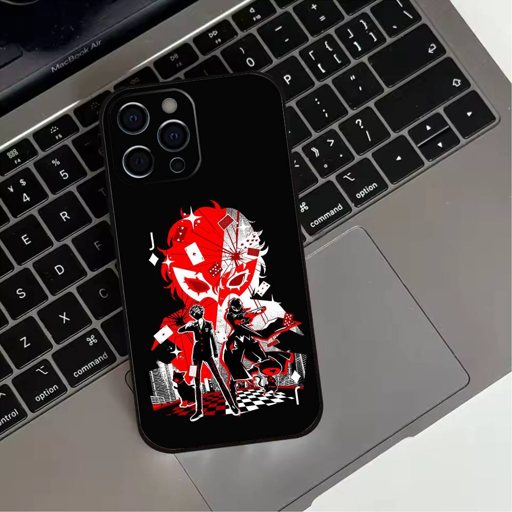 Game P-Persona 5  Phone Case For iPhone 17,16,15,14,13,12,11 Plus,Pro Max,XS,Soft Silicone Black Cover