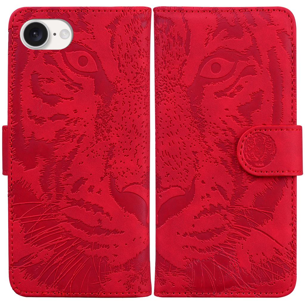 For iPhone 16e Case Wallet Style Tiger Pattern PU Leather Phone Cover