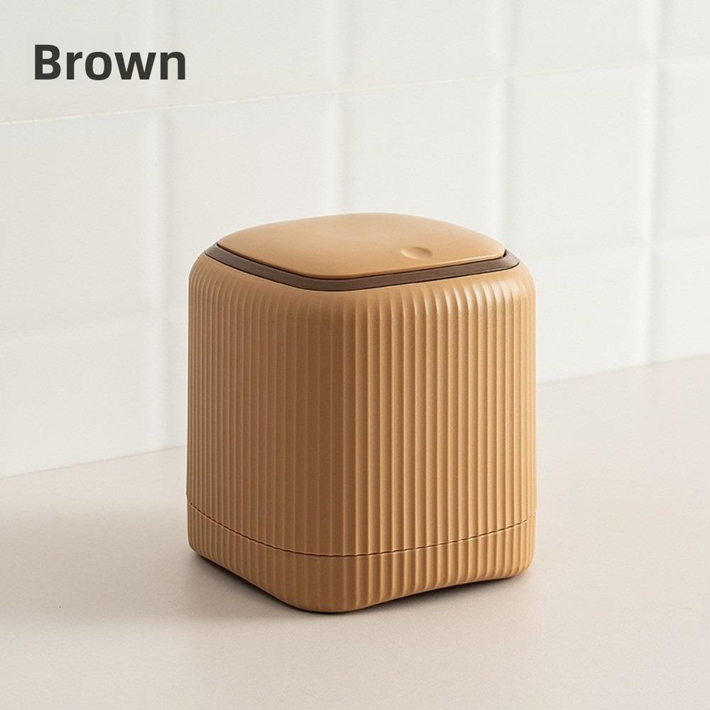 

With Lid Garbage Waste Bin Organizer in/Outside Double Barrels Desk Storage Box Bedroom Office