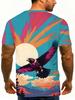 Cool Breathable Digital Print Fashion Trendy Men'S Casual Athletic T-Shirt - Summer Home, Outdoor, Casual Individual Fashion Match, Casual Athletic