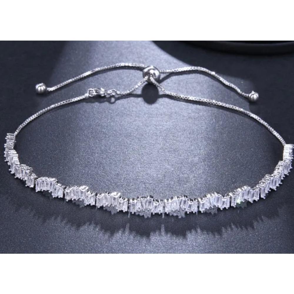 Emmaya Fashion Jewelry Rose Gold Rectangle Zirconia Necklace/Torques For Women Party Gift