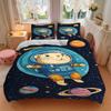 3pcs Space Hamster Bedding Set - 1 Duvet Cover + 2 Pillowcases(Core Not Included), Machine Washable Polyester yy251216129