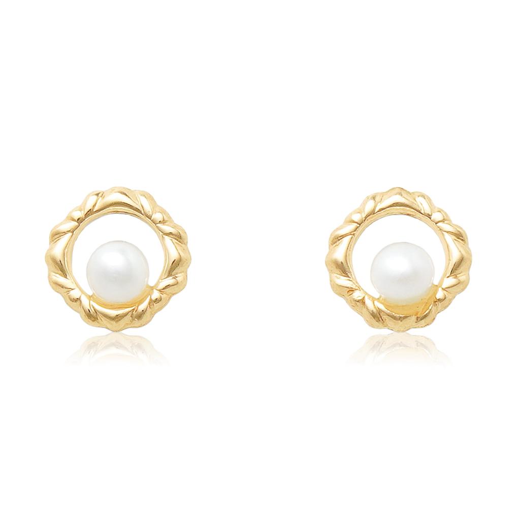 [Official] ESTELLE Women's Earrings in 10K Yellow Gold with June Birthstone Freshwater Pearl (Product Code: 0242-0828-0019-0000)