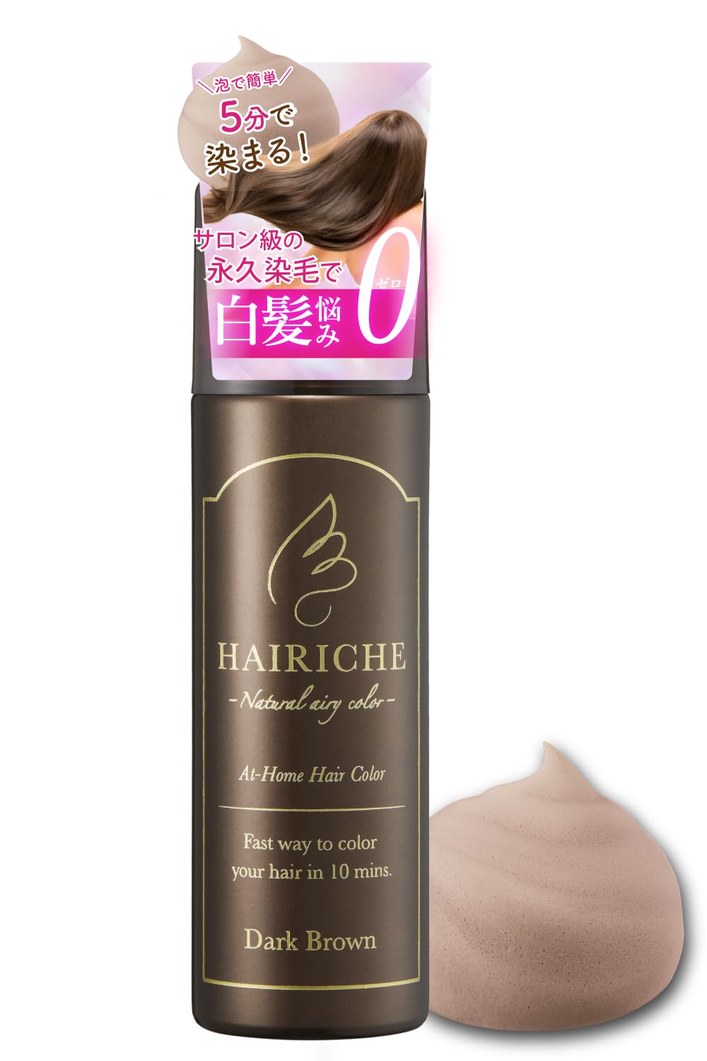 

Hair Riche Natural Airy Color 1 Gray Hair Foam Hair Color (Dark Brown, Bottle) [Unisex, Dye, Color, Dye] Quasi-drug, Damage-Free, Long-Lasting