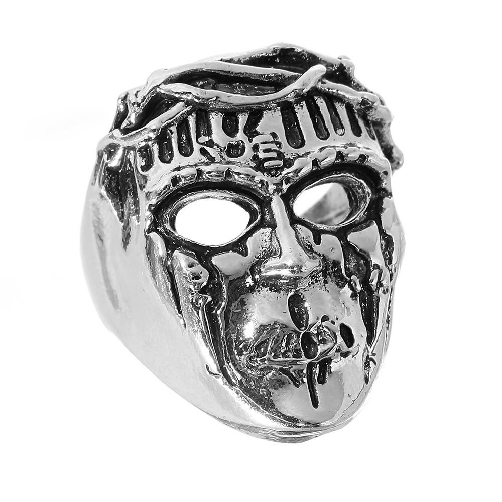 Boutique New Retro Simple New Punk Hip-hop Skull Personality Men's Open Ring Robot Ghost Head Jewelry