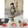 Adorable Korean Style Knitted Strawberry Crossbody Bag For Girls Soft Plush Design