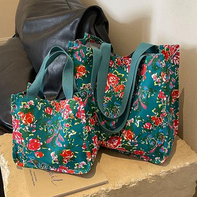 Northeast Ancient Style Floral Bag Ethnic Large Flower Fashionable Personality Large Capacity Handbag One Shoulder Tote Bag Women