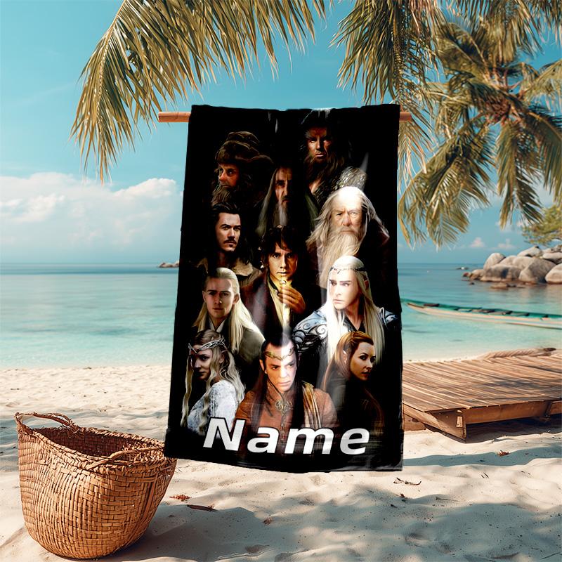 Personalized customized proof beach towel with The Fellowship of the Ring pattern - soft, absorbent,quick-drying,perfect swimming,camping&bathing