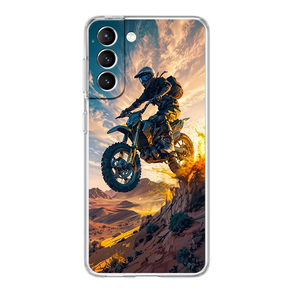 Phone Case For Samsung Galaxy S25 S24 S23 FE S22 Ultra S20 S21 5G S10 S9 Plus S10E S8 Soft Cover Moto Cross Motorcycle Sports