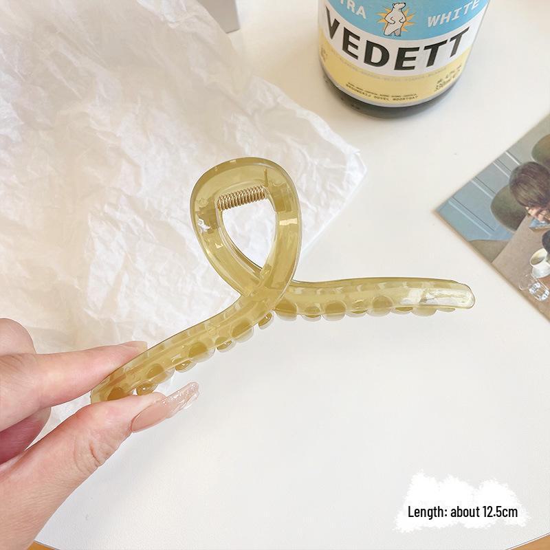 13CM Large Acrylic Jelly Color Hairpin: Simple Shark Clip for Back of Head