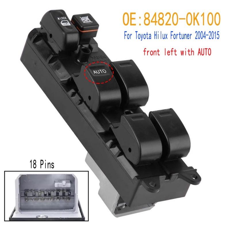 

Car Accessories Power Window Switch For Toyota Hilux Fortuner 2004-2015 Front Left Electric Glass Lifter Control Button Parts