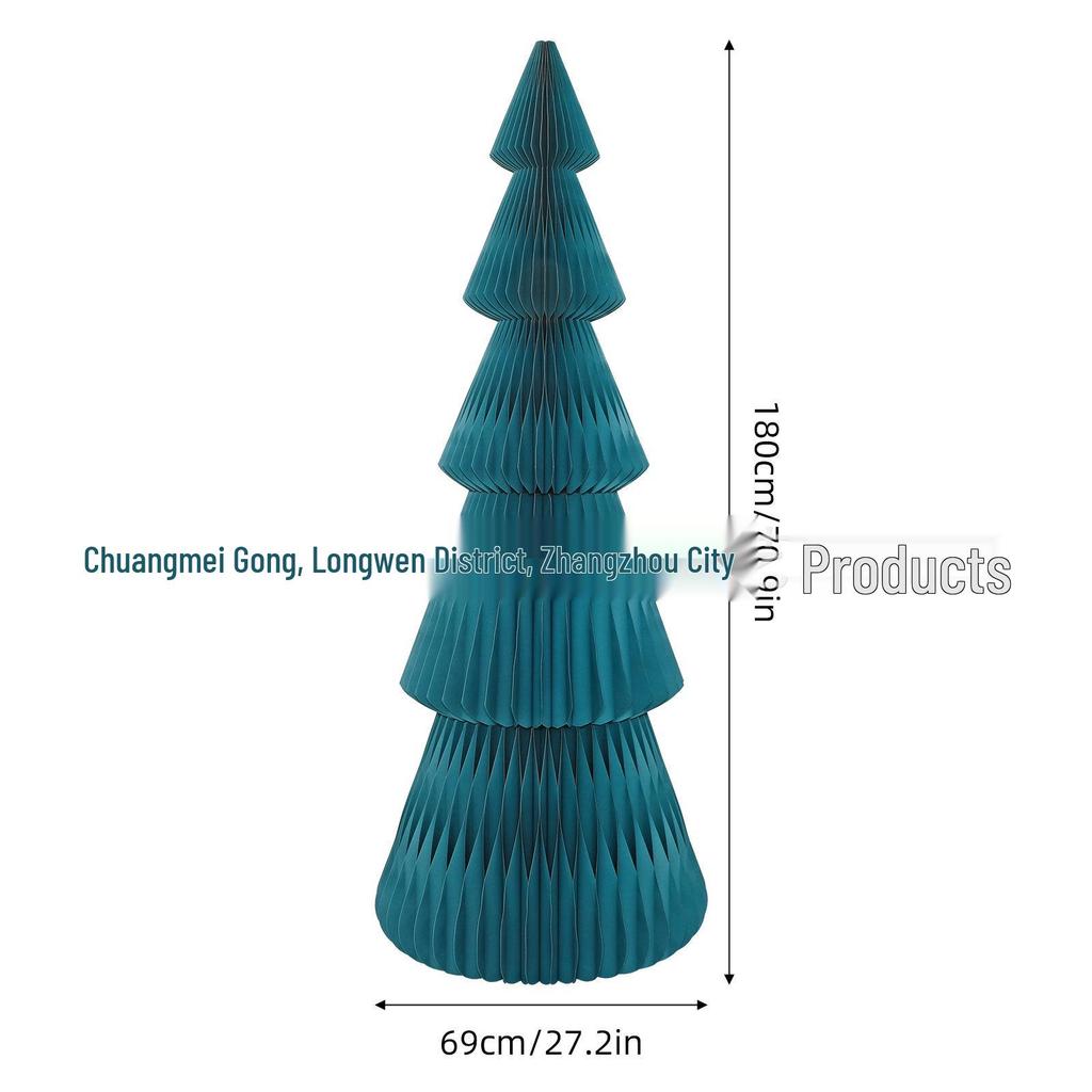 180cm Foldable Christmas Tree Paper Decorations for Indoor Mall or Store