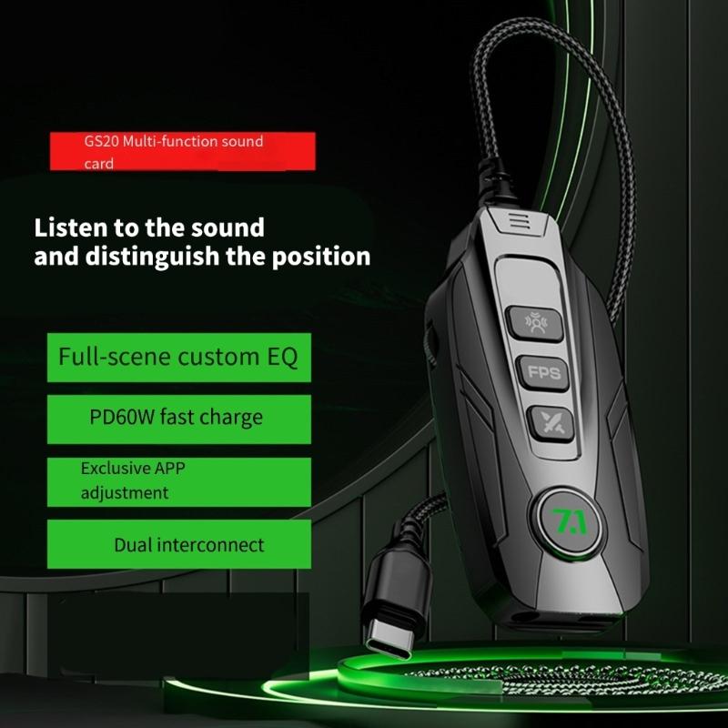 Easy USB Mini Sound Card 7.1 Channel External Sound Card Adapter for Wide Compatibility Devices in Black