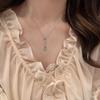 Elegant Mermaid Tear Pendant Necklace Women Luxury Imitation Aquamarine Topaz Jewelry