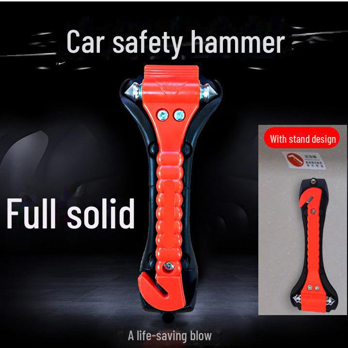 Compact 2-in-1 Car Safety Hammer: Emergency Escape Tool with Window Breaker