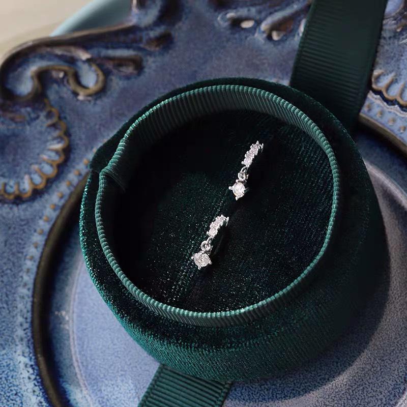 Beixi S925 Sterling Silber Strass-Creolen für Damen - Mini Rundes Dünnes Design