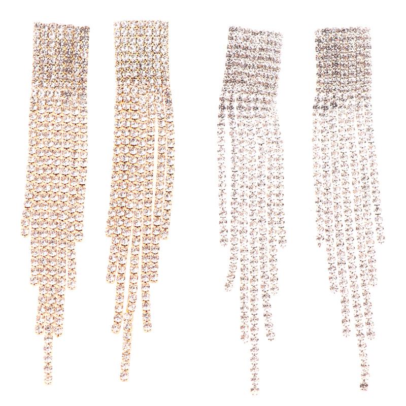 S925 Silbernadel Klassische Glänzende Ohrringe Damen Überlange