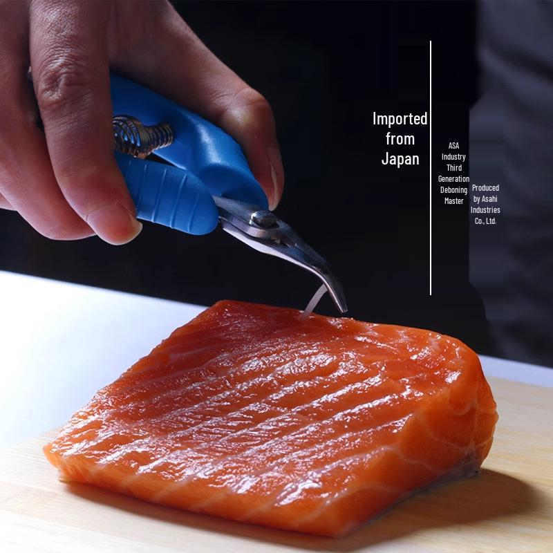 ASAHI 3. Generation Multifunktionale Edelstahl-Fischgrätenpinzette - Entgrätenzange für den Küchengebrauch