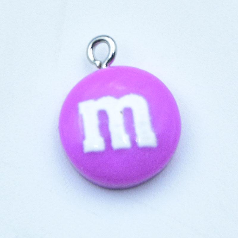 Colorful Candy Toy Ornaments: Resin M&M Chocolate Bean Earrings, Keychains, and DIY Jewelry Pendants.